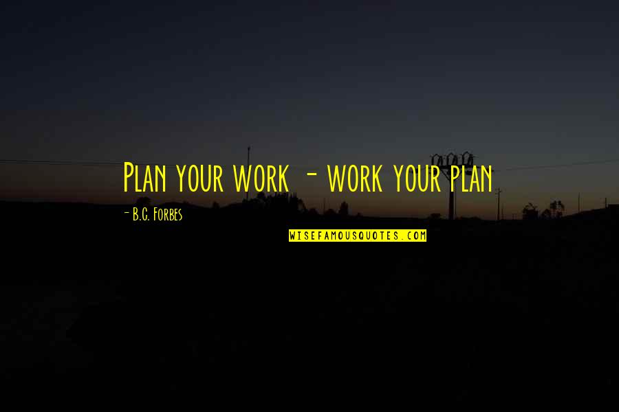 Imaginattion Quotes By B.C. Forbes: Plan your work - work your plan