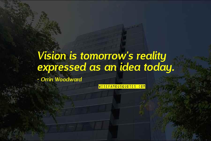 Imagine Reading Quotes By Orrin Woodward: Vision is tomorrow's reality expressed as an idea