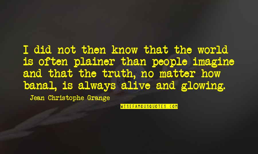 Imagine The World Quotes By Jean-Christophe Grange: I did not then know that the world Imagine The World Quotes By Jean-Christophe Grange: I did not then know that the world