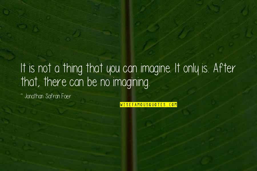 Imagine You Quotes By Jonathan Safran Foer: It is not a thing that you can