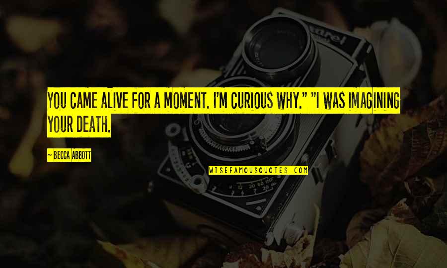 Imagining You Quotes By Becca Abbott: You came alive for a moment. I'm curious