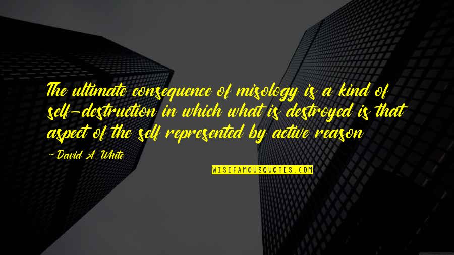 Imaginosity Quotes By David A. White: The ultimate consequence of misology is a kind Imaginosity Quotes By David A. White: The ultimate consequence of misology is a kind
