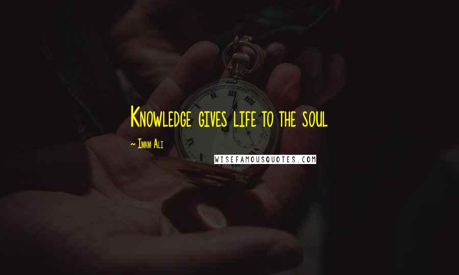 Imam Ali quotes: Knowledge gives life to the soul