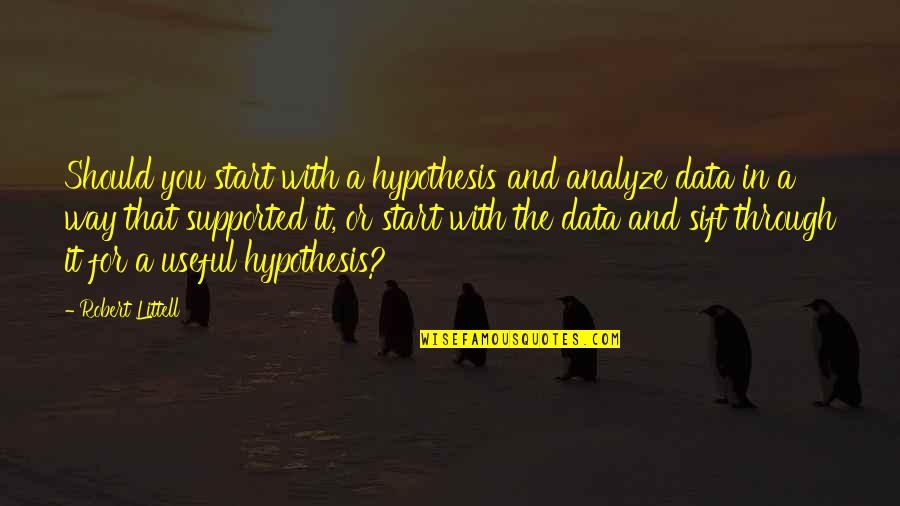 Imam Shafi'i Famous Quotes By Robert Littell: Should you start with a hypothesis and analyze