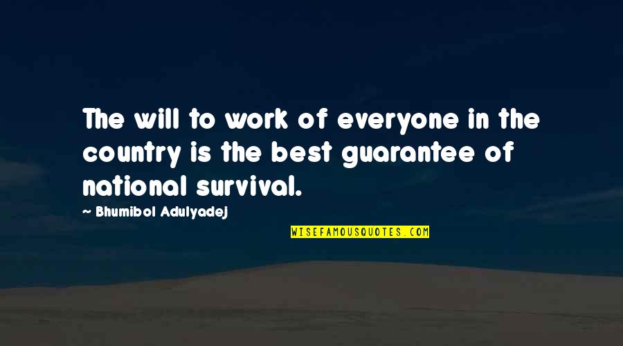 Imitacija Ploca Quotes By Bhumibol Adulyadej: The will to work of everyone in the