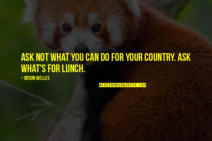 Imitated Someone Quotes By Orson Welles: Ask not what you can do for your