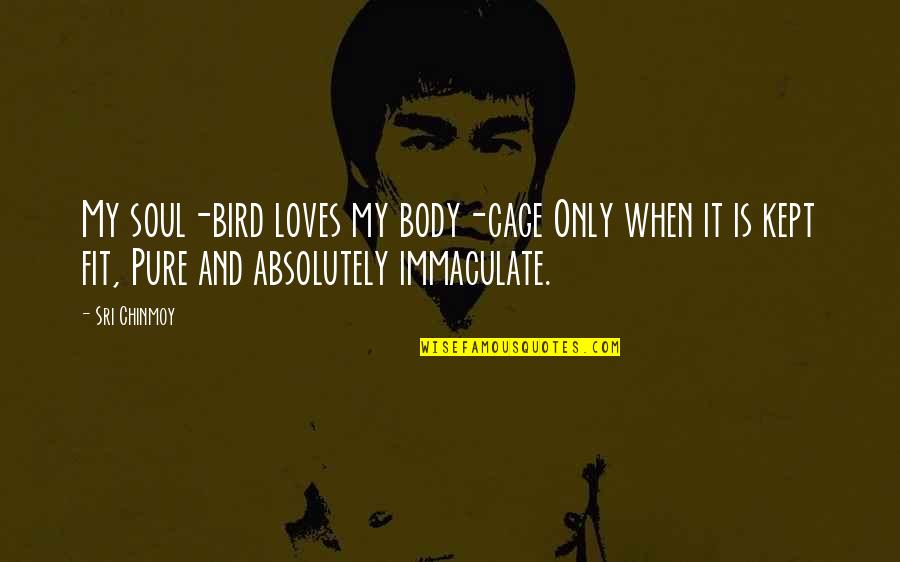 Immaculate Quotes By Sri Chinmoy: My soul-bird loves my body-cage Only when it