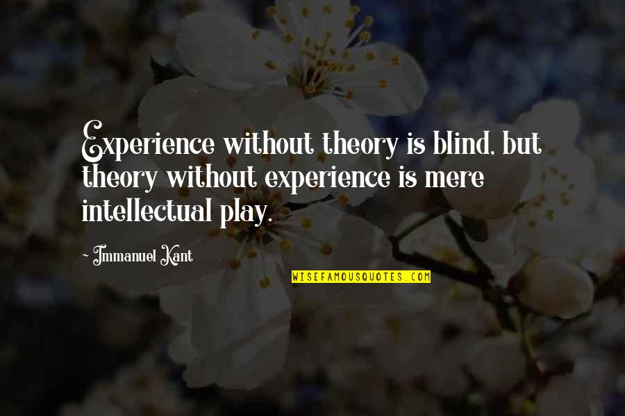 Immanuel Quotes By Immanuel Kant: Experience without theory is blind, but theory without