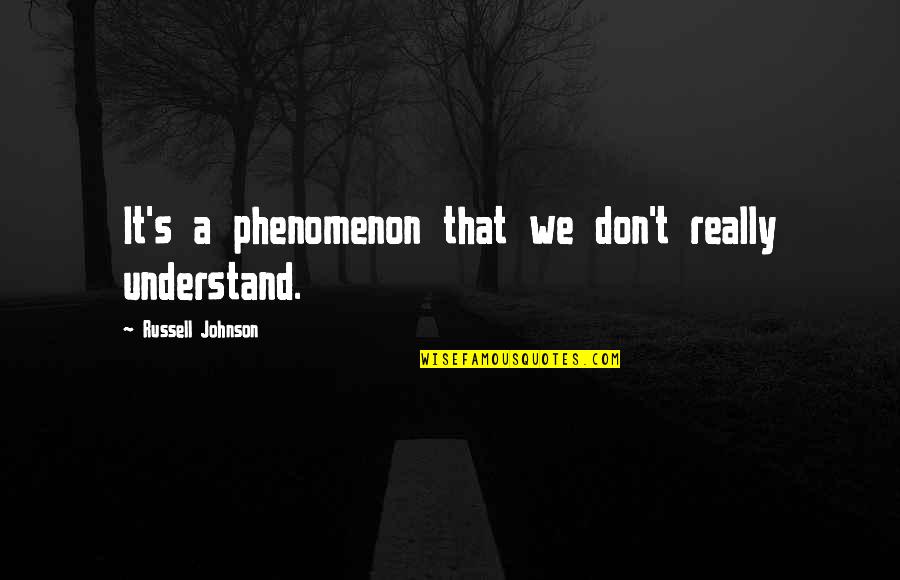 Immature Relationships Quotes By Russell Johnson: It's a phenomenon that we don't really understand.