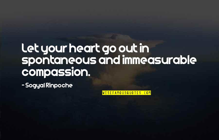 Immeasurable Quotes By Sogyal Rinpoche: Let your heart go out in spontaneous and