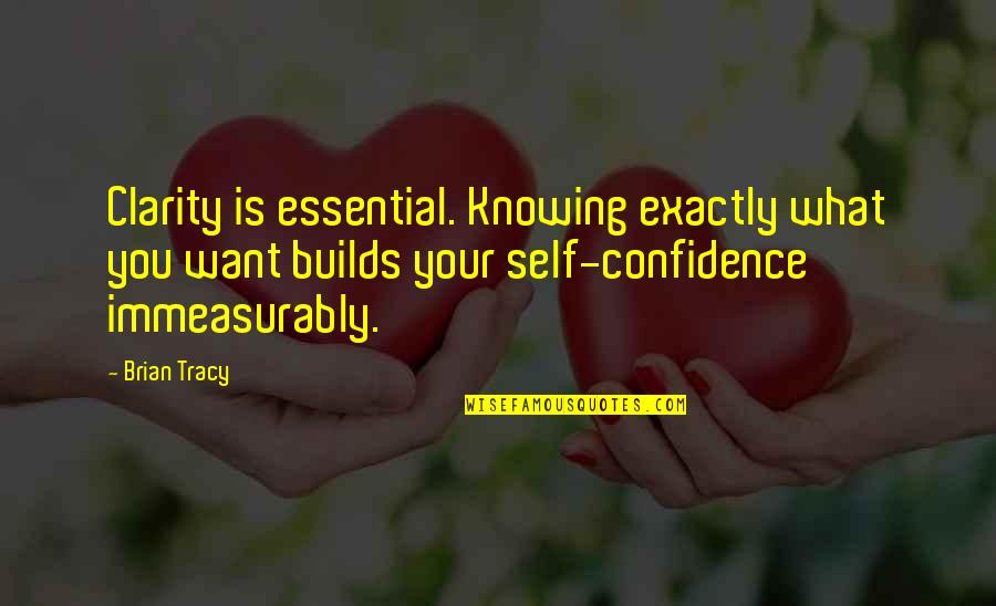 Immeasurably Quotes By Brian Tracy: Clarity is essential. Knowing exactly what you want