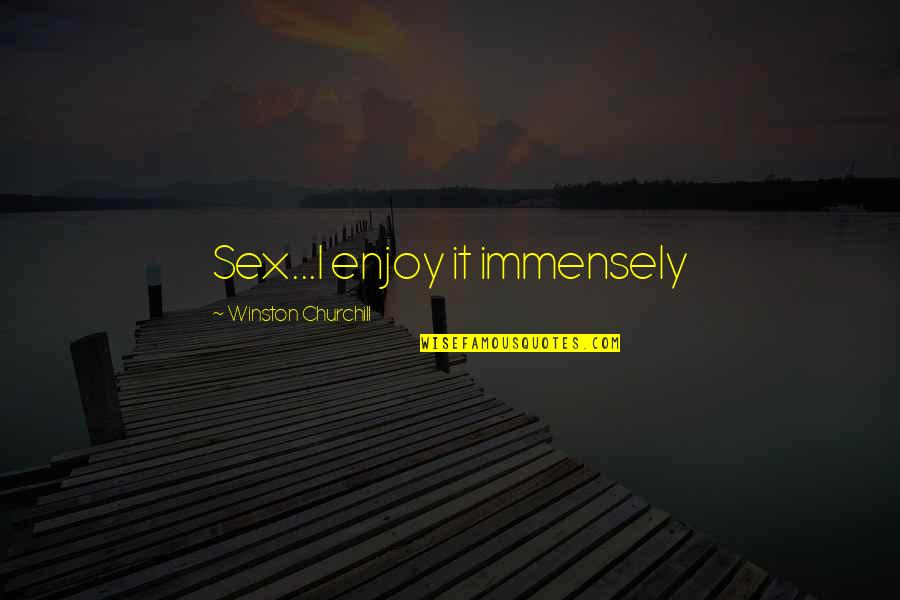 Immensely Quotes By Winston Churchill: Sex...I enjoy it immensely Immensely Quotes By Winston Churchill: Sex...I enjoy it immensely