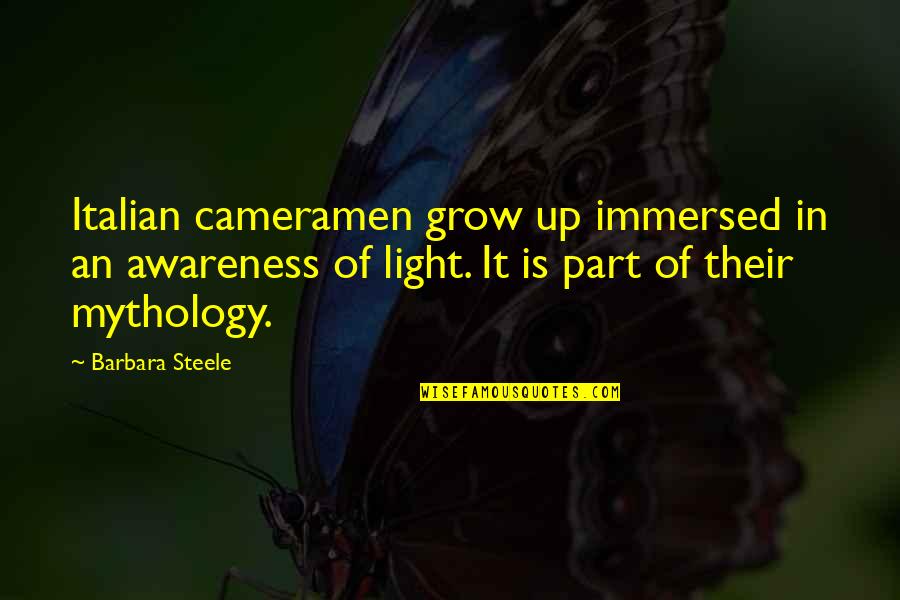 Immersed Quotes By Barbara Steele: Italian cameramen grow up immersed in an awareness