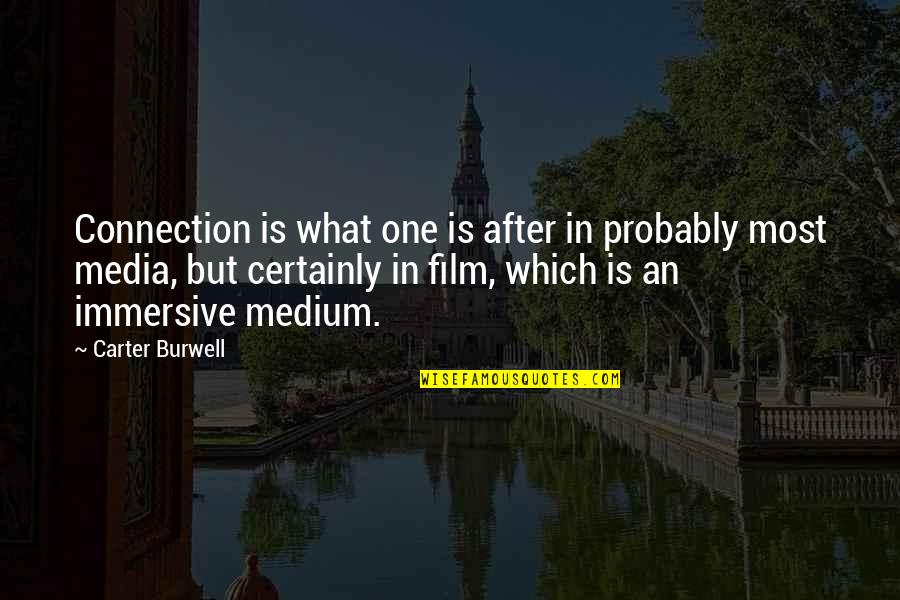 Immersive Quotes By Carter Burwell: Connection is what one is after in probably