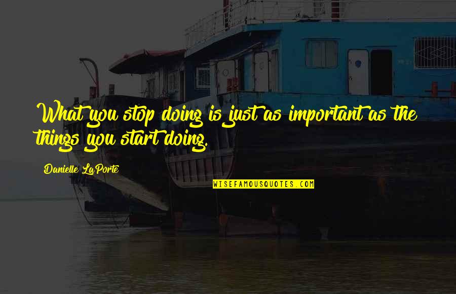 Immerwahr Quotes By Danielle LaPorte: What you stop doing is just as important