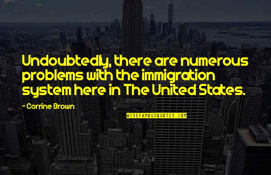 Immigration In Us Quotes By Corrine Brown: Undoubtedly, there are numerous problems with the immigration