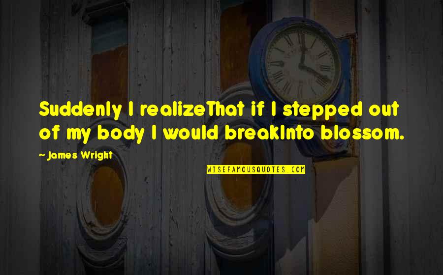 Imminently Dying Quotes By James Wright: Suddenly I realizeThat if I stepped out of
