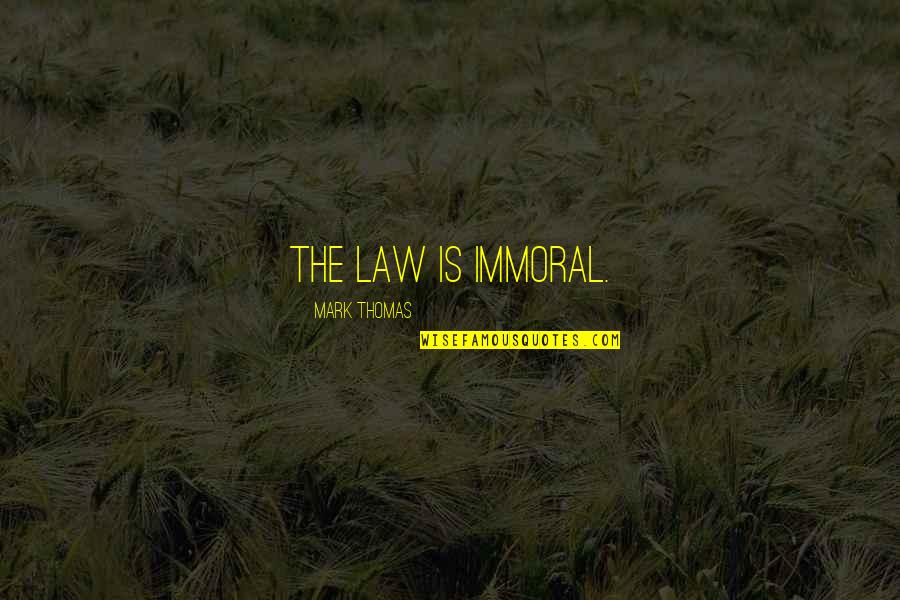 Immoral Quotes By Mark Thomas: The law is immoral.