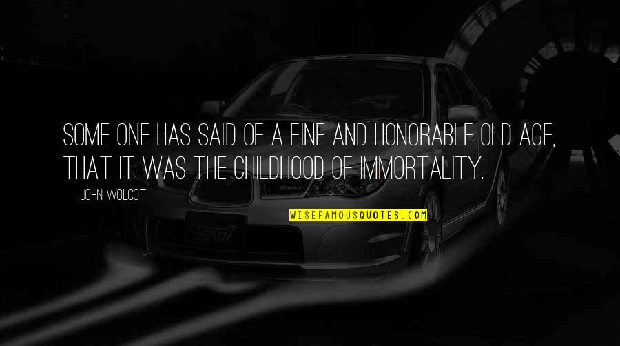 Immortality Quotes By John Wolcot: Some one has said of a fine and