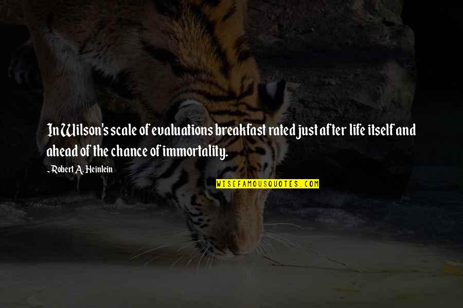 Immortality's Quotes By Robert A. Heinlein: In Wilson's scale of evaluations breakfast rated just Immortality's Quotes By Robert A. Heinlein: In Wilson's scale of evaluations breakfast rated just