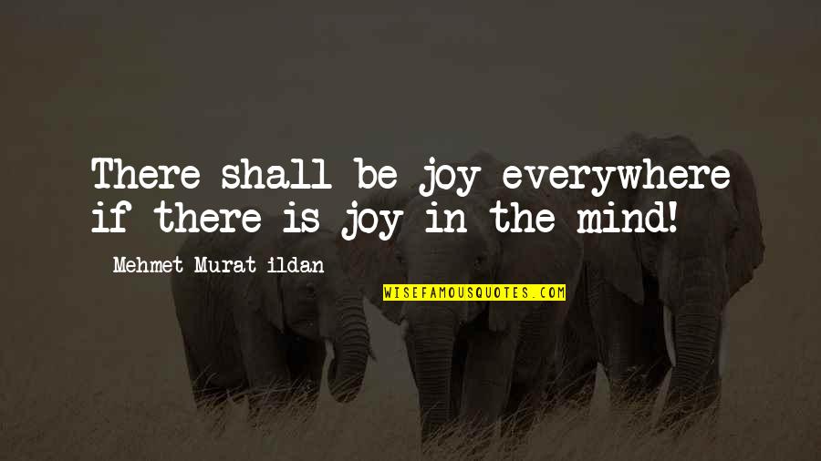 Immortified Quotes By Mehmet Murat Ildan: There shall be joy everywhere if there is