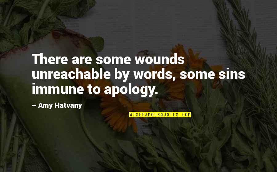 Immune Quotes By Amy Hatvany: There are some wounds unreachable by words, some