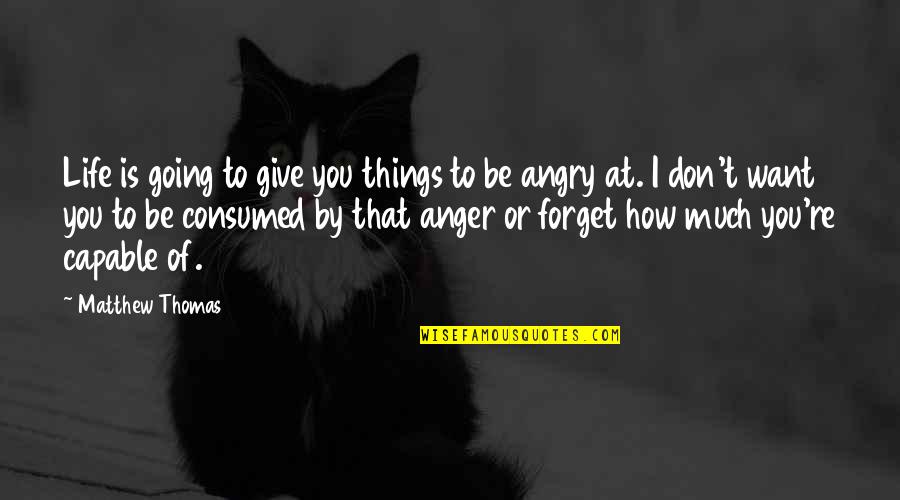Immunologically Impaired Quotes By Matthew Thomas: Life is going to give you things to