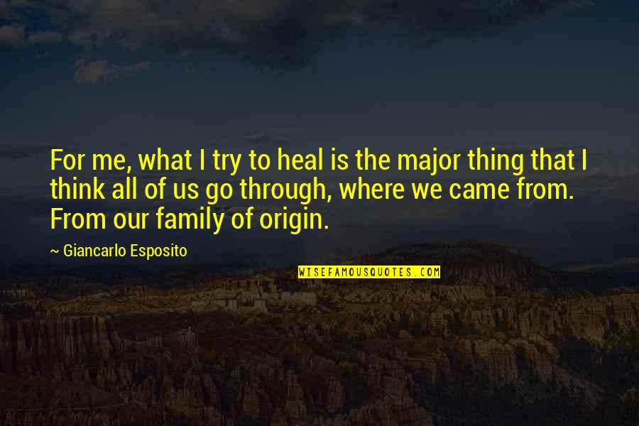 Imonaboat Quotes By Giancarlo Esposito: For me, what I try to heal is