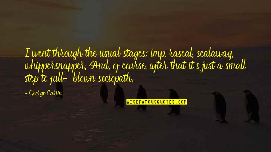 Imp Quotes By George Carlin: I went through the usual stages: imp, rascal, Imp Quotes By George Carlin: I went through the usual stages: imp, rascal,
