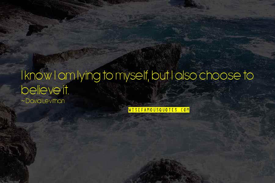 Impact Motivational Quotes By David Levithan: I know I am lying to myself, but