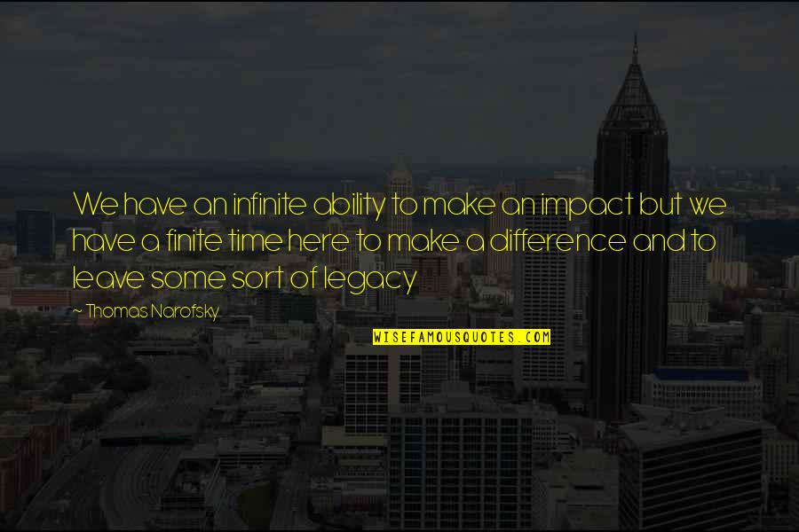Impact On Inspirational Quotes By Thomas Narofsky: We have an infinite ability to make an Impact On Inspirational Quotes By Thomas Narofsky: We have an infinite ability to make an