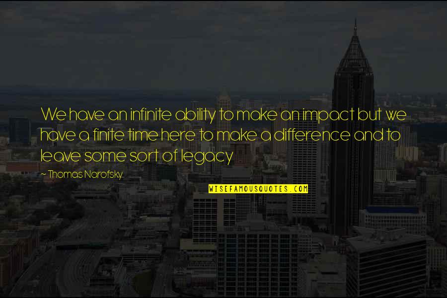 Impact On Inspirational Quotes By Thomas Narofsky: We have an infinite ability to make an