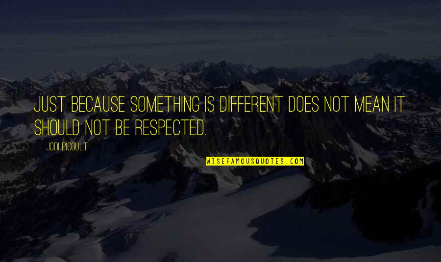 Impactful Safety Quotes By Jodi Picoult: Just because something is different does not mean