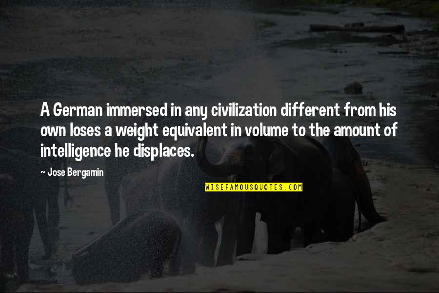 Imparare Tedesco Quotes By Jose Bergamin: A German immersed in any civilization different from Imparare Tedesco Quotes By Jose Bergamin: A German immersed in any civilization different from
