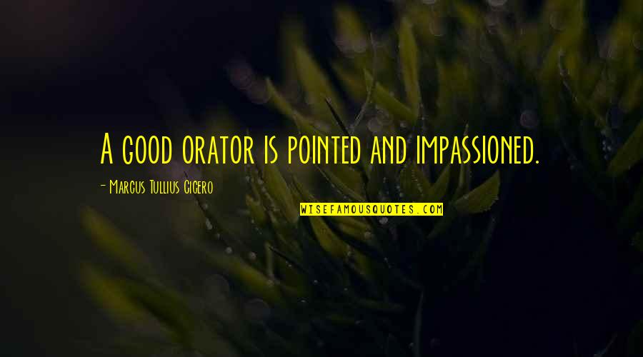 Impassioned Quotes By Marcus Tullius Cicero: A good orator is pointed and impassioned.