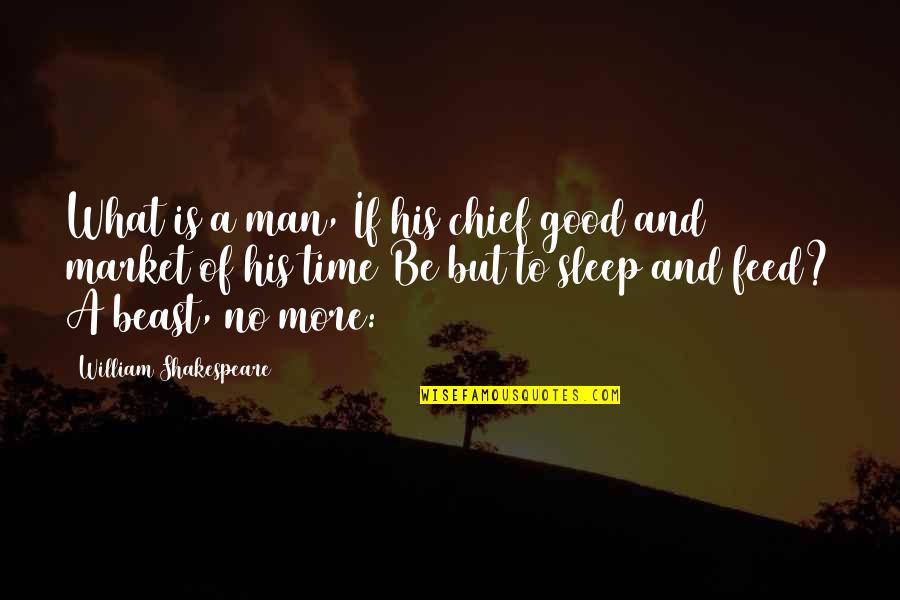 Impatiently In A Sentence Quotes By William Shakespeare: What is a man, If his chief good