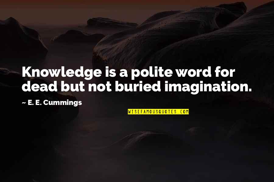 Impeachment Quotes By E. E. Cummings: Knowledge is a polite word for dead but