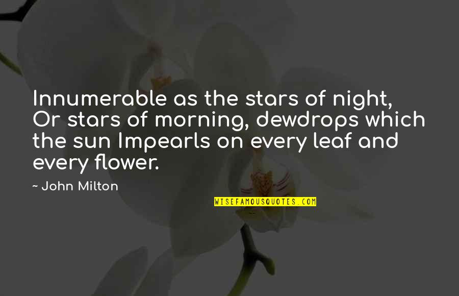 Impearls Quotes By John Milton: Innumerable as the stars of night, Or stars