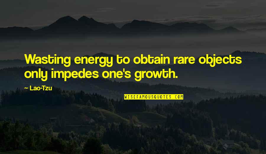 Impedes Quotes By Lao-Tzu: Wasting energy to obtain rare objects only impedes