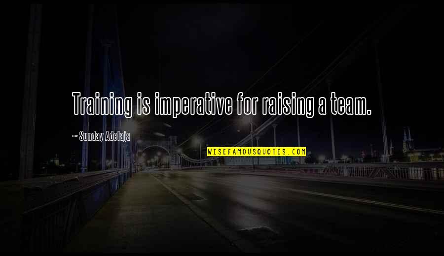 Imperative Quotes By Sunday Adelaja: Training is imperative for raising a team.