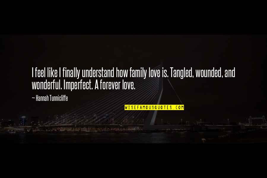 Imperfect Family Quotes By Hannah Tunnicliffe: I feel like I finally understand how family