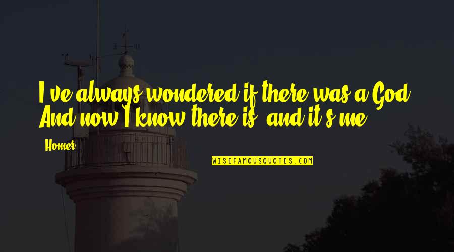 Imperfecta Movie Quotes By Homer: I've always wondered if there was a God.