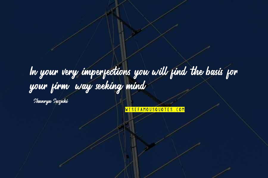 Imperfections Quotes By Shunryu Suzuki: In your very imperfections you will find the