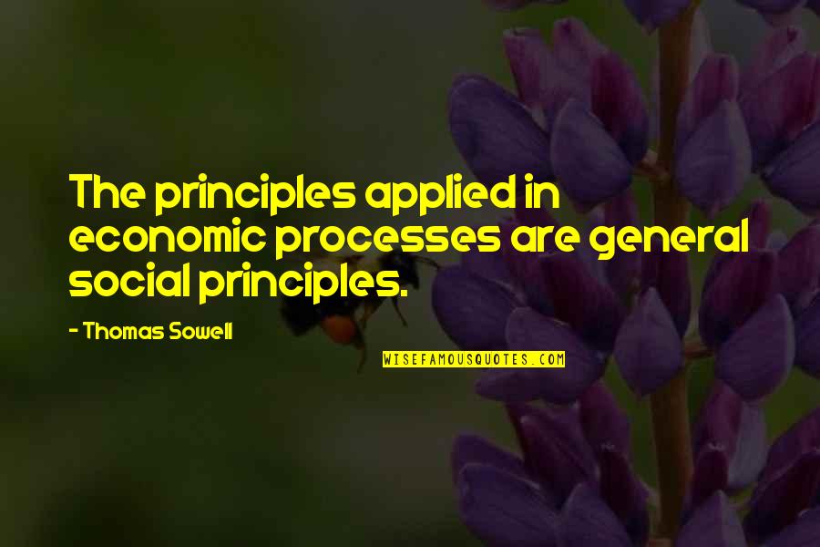 Impitoyable Synonyme Quotes By Thomas Sowell: The principles applied in economic processes are general