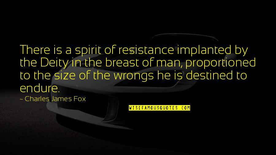 Implanted Quotes By Charles James Fox: There is a spirit of resistance implanted by