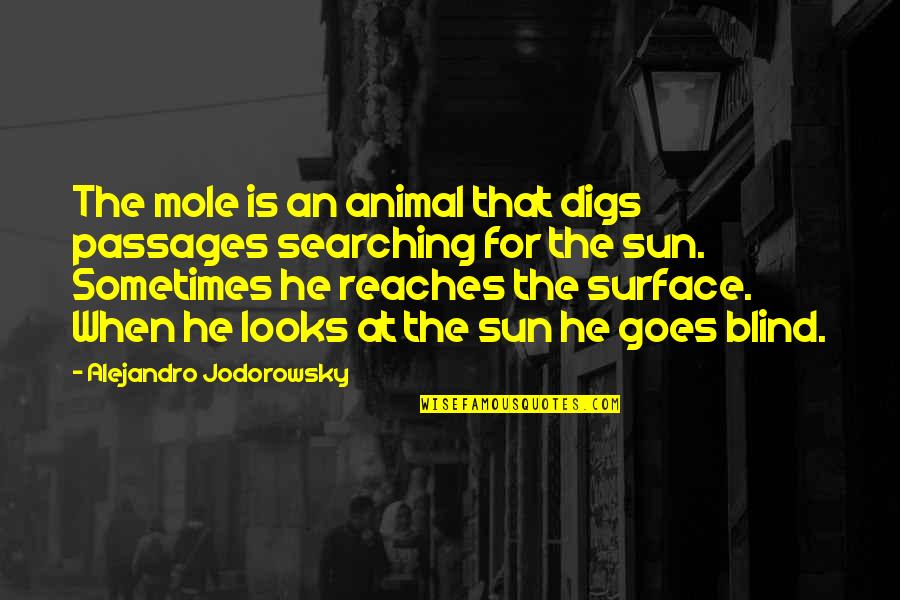 Implicated Movie Quotes By Alejandro Jodorowsky: The mole is an animal that digs passages