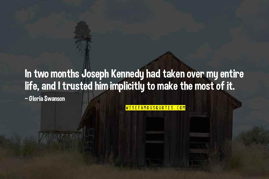 Implicitly Quotes By Gloria Swanson: In two months Joseph Kennedy had taken over