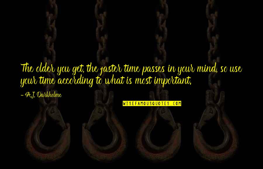 Importance In Your Life Quotes By A.J. Darkholme: The older you get, the faster time passes