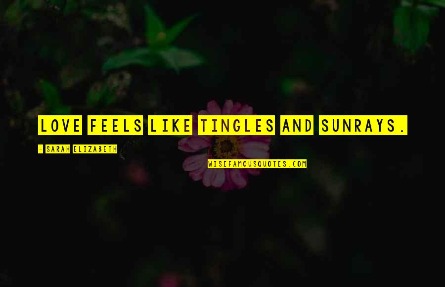 Importance Of English Quotes By Sarah Elizabeth: Love feels like tingles and sunrays.