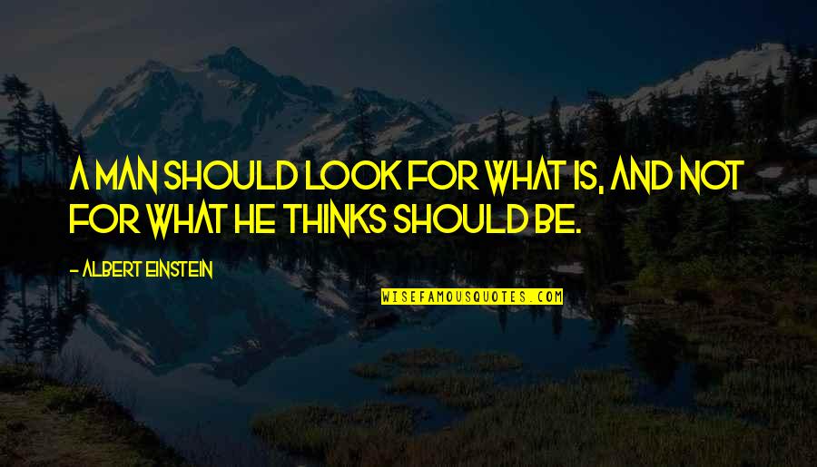 Importance Of Good Teachers Quotes By Albert Einstein: A man should look for what is, and